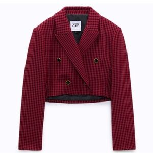 Zara Women's Red Cropped Jacket